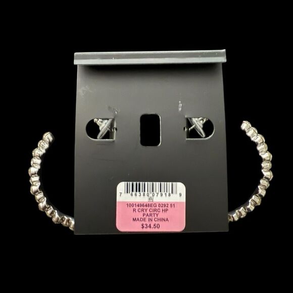 INC International Concepts for Macy’s Silver Circle Hoop Party Earrings - Picture 3 of 4